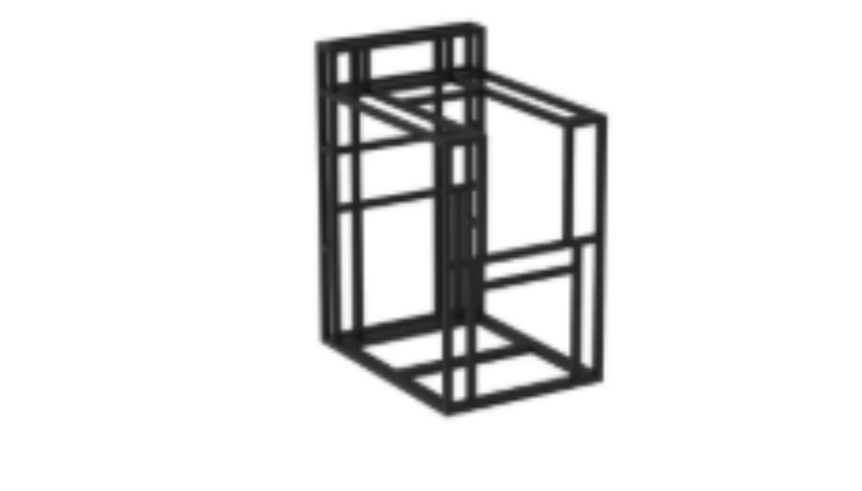 Black metal frame on a white background