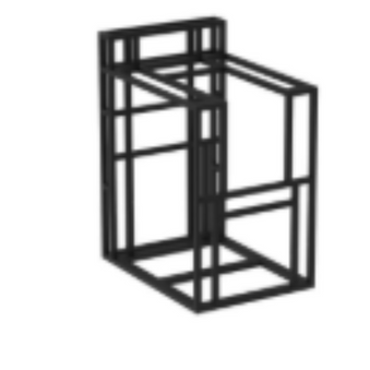 Black metal frame on a white background