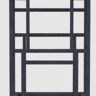 Black metal frame on a white background