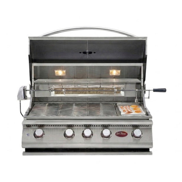 Cal Flame - BBQ Built In Grills P 4 BURNER with Lights, Rotisserie & Back Burner - LP