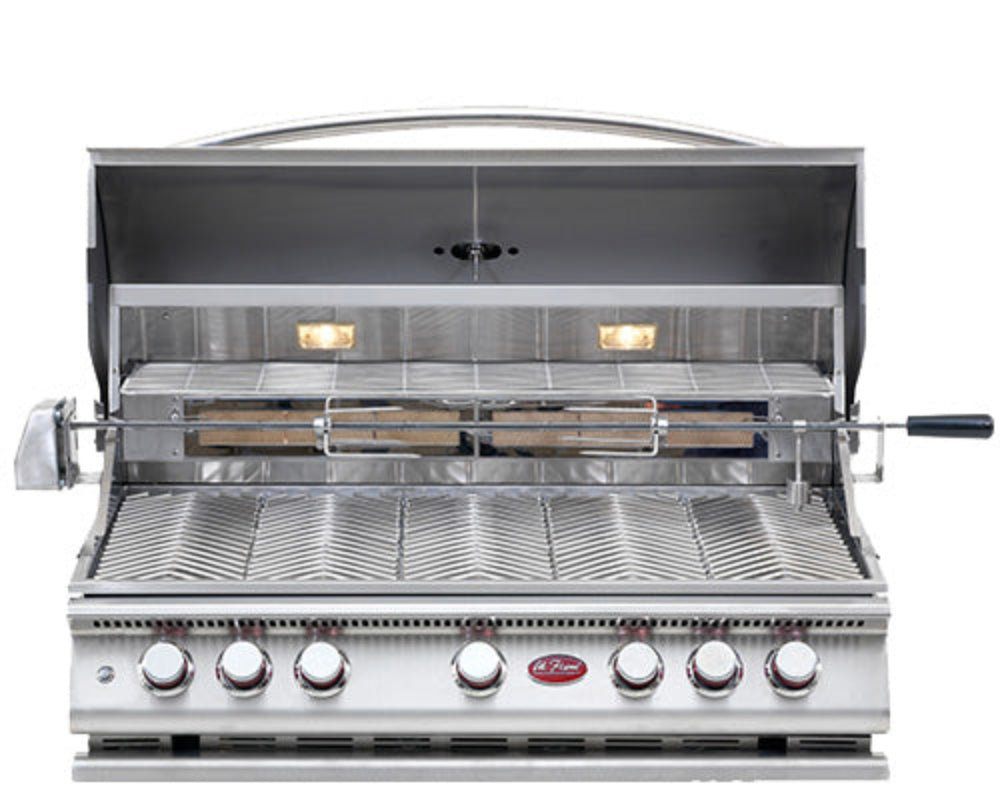 Cal Flame - BBQ Built In Grills P 5 BURNER with Lights, Rotisserie & Back Burner - LP