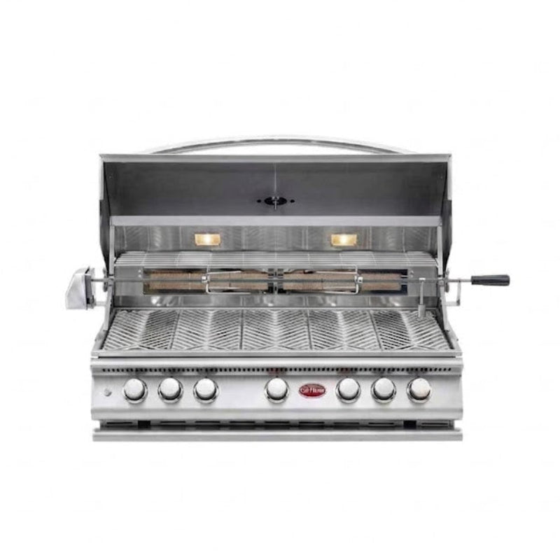 Cal Flame - BBQ Built In Grills P 5 BURNER with Lights, Rotisserie & Back Burner - LP