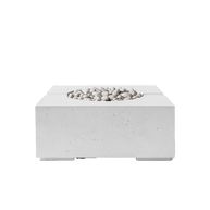 Concrete fire pit with pebbles on a white background