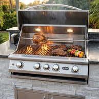 Cal Flame - BBQ Built In Grills P 4 BURNER with Lights, Rotisserie & Back Burner - LP