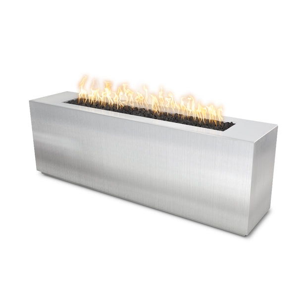 Stainless steel fire pit on white background