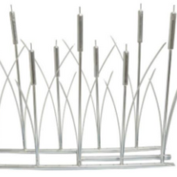Decorative metal cat tails for a fireplace on a white background