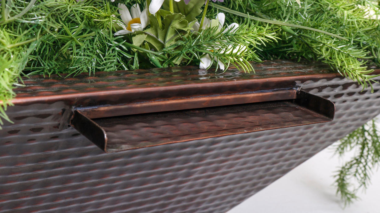 The Outdoor Plus - Maya Planter & Water Bowl in Hammered Copper