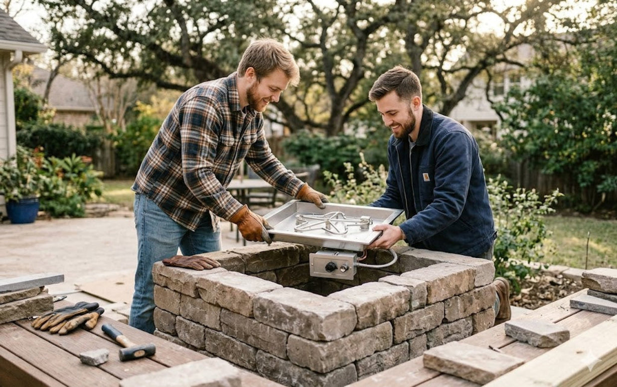 HPC Certified Fire Pit Insert - Square Flat Pan - Match Lit Ignition