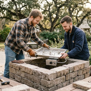 HPC Certified Fire Pit Insert - Square Flat Pan - Match Lit Ignition