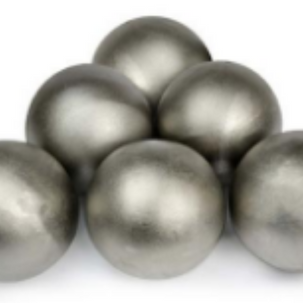 Metallic balls on a white background
