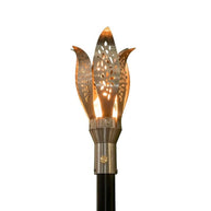 Floral-inspired 304 Stainless Steel torch head with 68-inch mounting post by The Outdoor Plus on white background