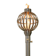 Globe-inspired 304 Stainless Steel torch head with 68-inch mounting post by The Outdoor Plus on white background