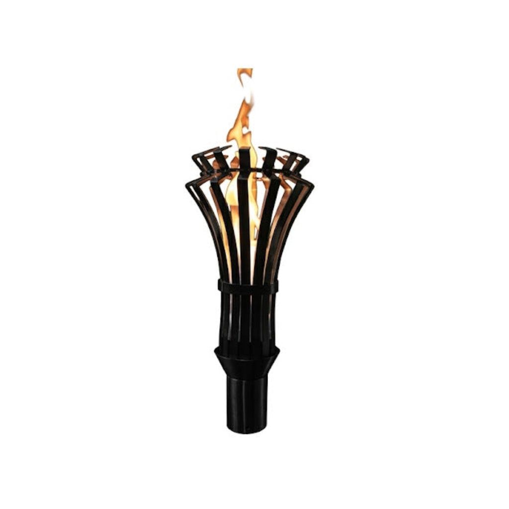 Gothic-inspired 304 Stainless Steel torch head with 68-inch mounting post by The Outdoor Plus on white background