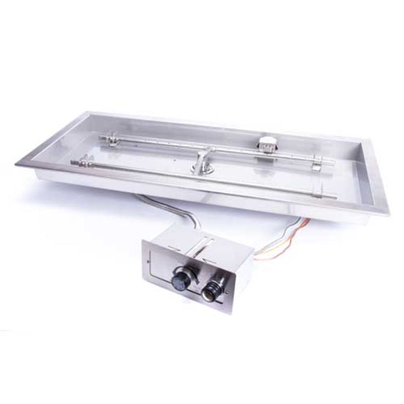 Stainless steel kitchen exhaust hood on a white background