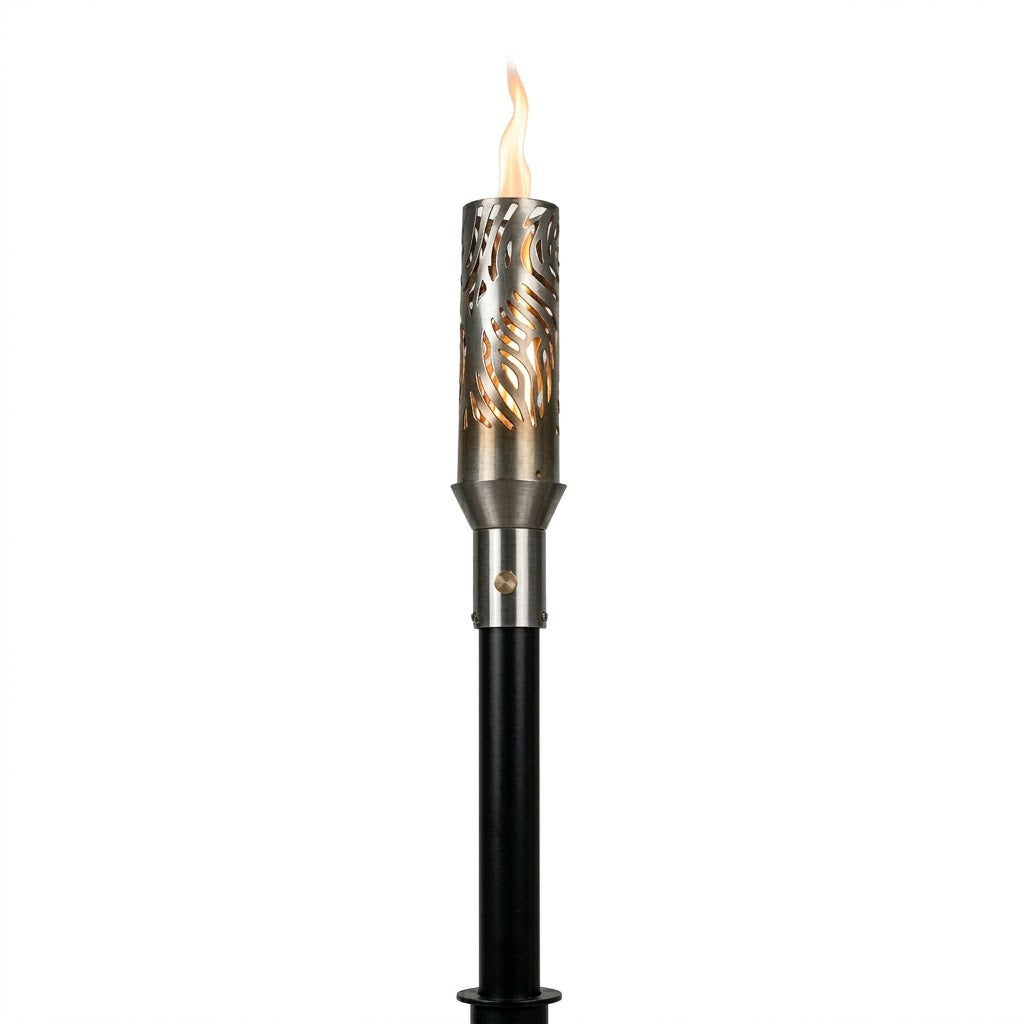 304 Stainless Steel Hawi torch head with 68-inch mounting post by The Outdoor Plus on white background