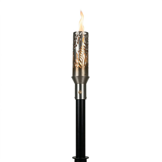 304 Stainless Steel Hawi torch head with 68-inch mounting post by The Outdoor Plus on white background