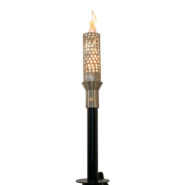 304 Stainless Steel Honeycomb torch head with 68-inch mounting post by The Outdoor Plus on white background