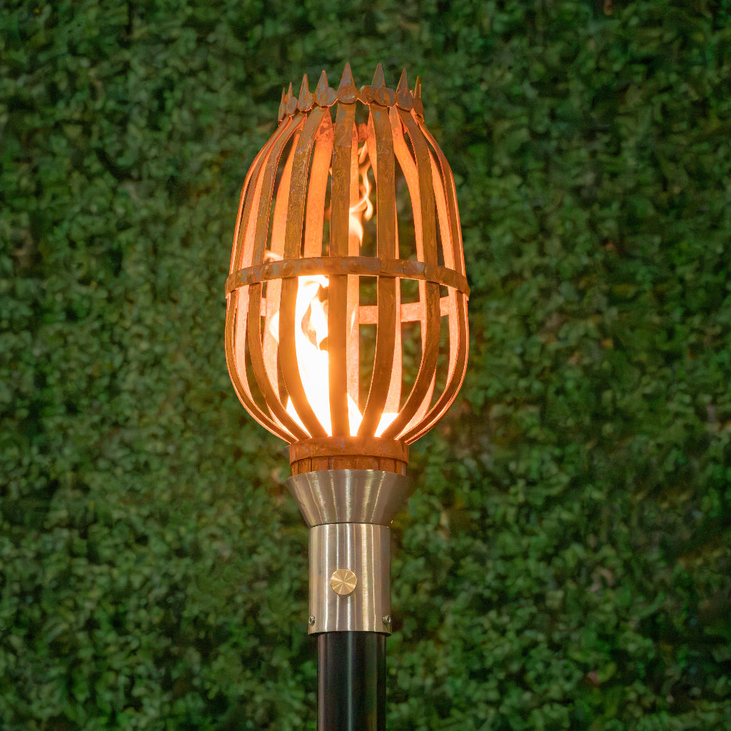 Urn-inspired 304 Stainless Steel torch head with 68-inch support post by The Outdoor Plus.