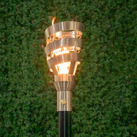 Spiral-inspired 304 Stainless Steel torch head with 68-inch mounting post by The Outdoor Plus in the garden