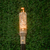 Slim 3-inch 304 Stainless Steel Coral Torch head with 68-inch mounting post by The Outdoor Plus.