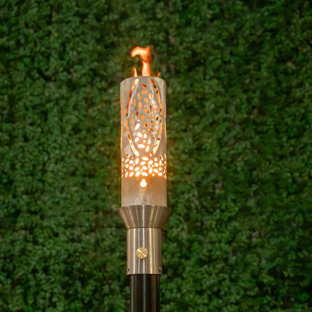 Slim 3-inch 304 Stainless Steel Coral Torch head with 68-inch mounting post by The Outdoor Plus.
