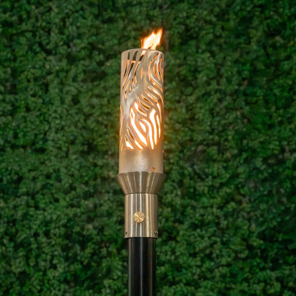 304 Stainless Steel Hawi torch head with 68-inch mounting post by The Outdoor Plus in the garden