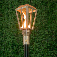 304 Stainless Steel Lantern torch head with 68-inch mounting post by The Outdoor Plus in the garden