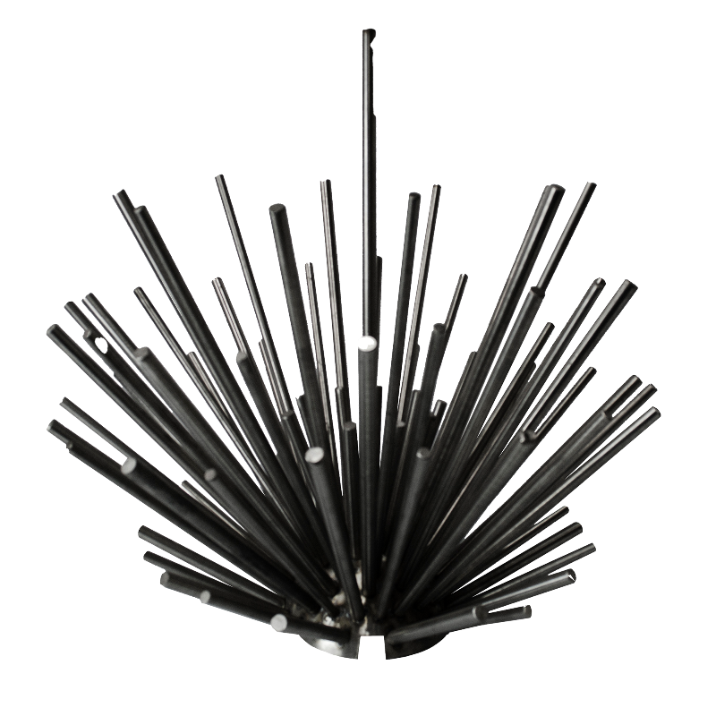 Black straw set with multiple straws on a white background