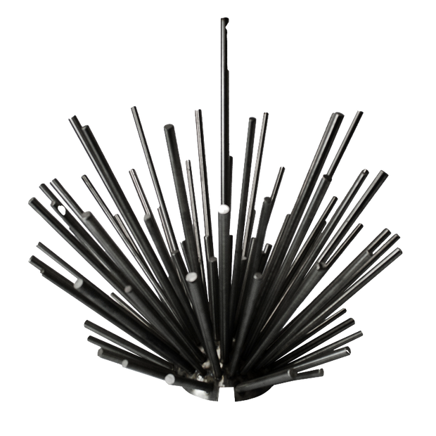 Black straw set with multiple straws on a white background