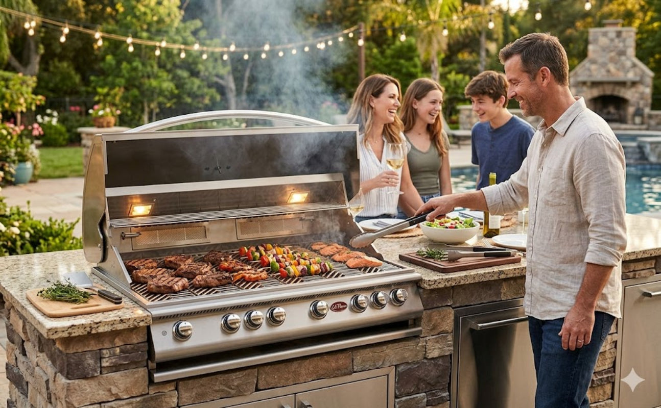 Cal Flame 6 Burner Grill poolside