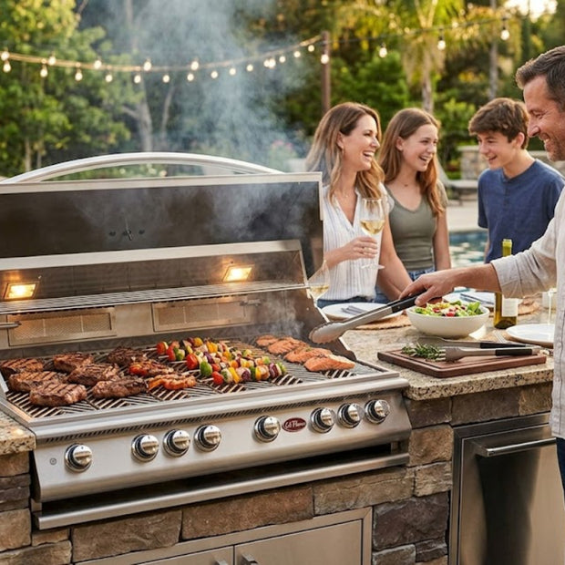 Cal Flame 6 Burner Grill poolside