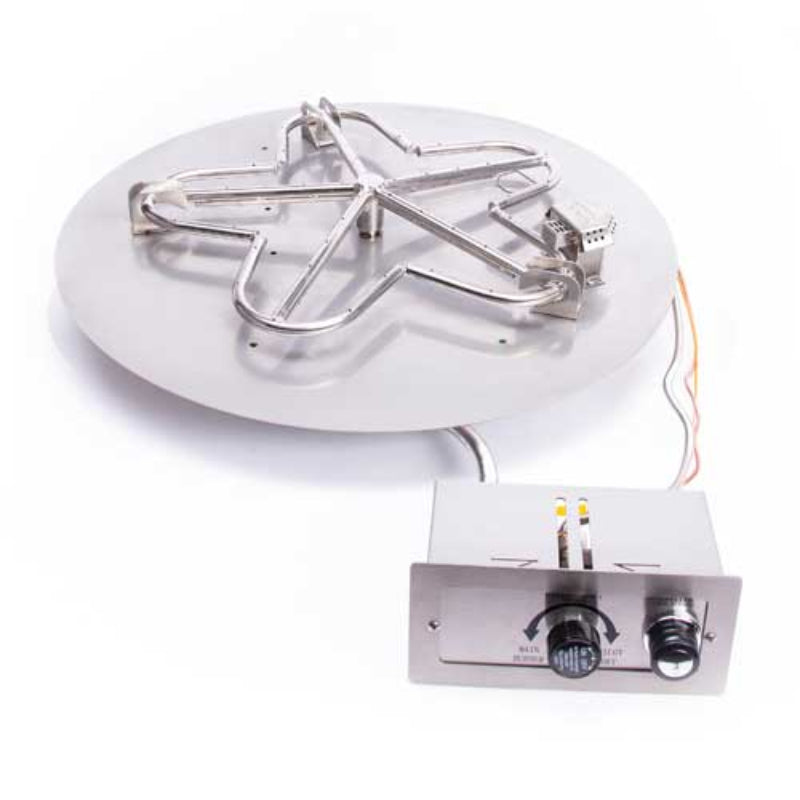 HPC Certified Fire Pit Insert - Round Flat Pan - Push  Button Ignition