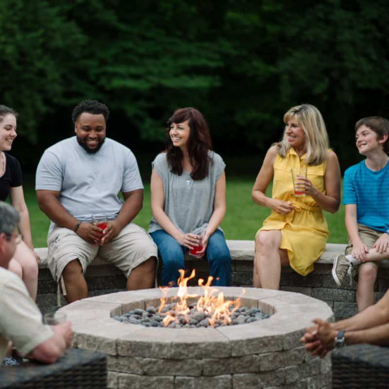 HPC Certified Fire Pit Insert - Round Flat Pan - Match Lit Ignition