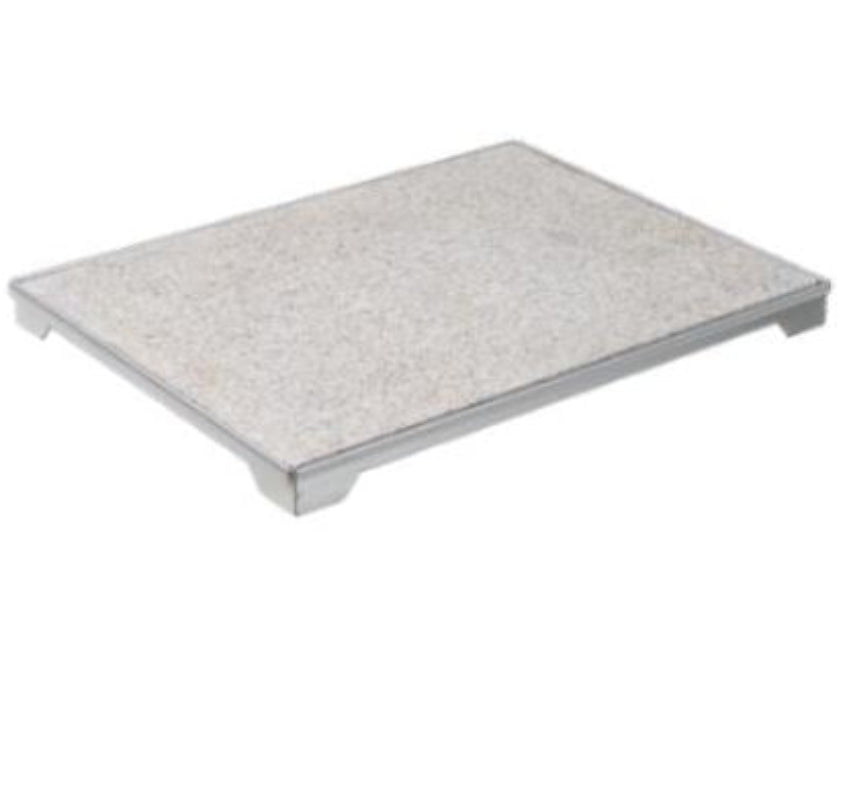 Rectangular stone countertop on a white background