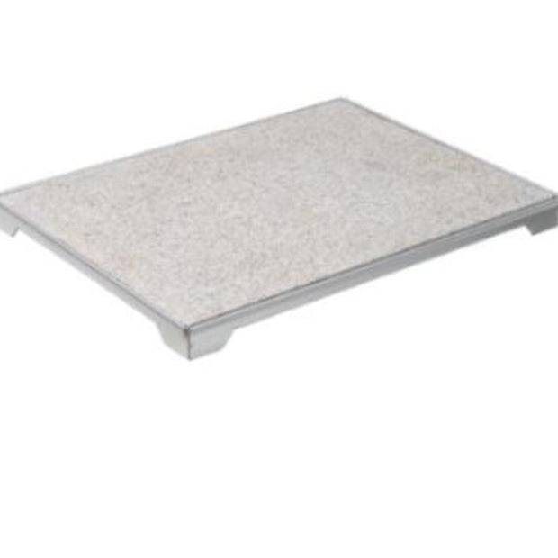 Rectangular stone countertop on a white background