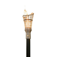 304 Stainless Steel Roman torch head with 68-inch mounting post by The Outdoor Plus on white background