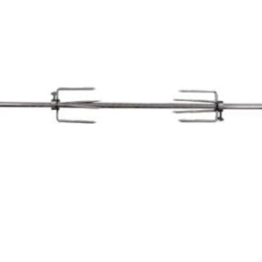 Long metal tool with a handle on a white background