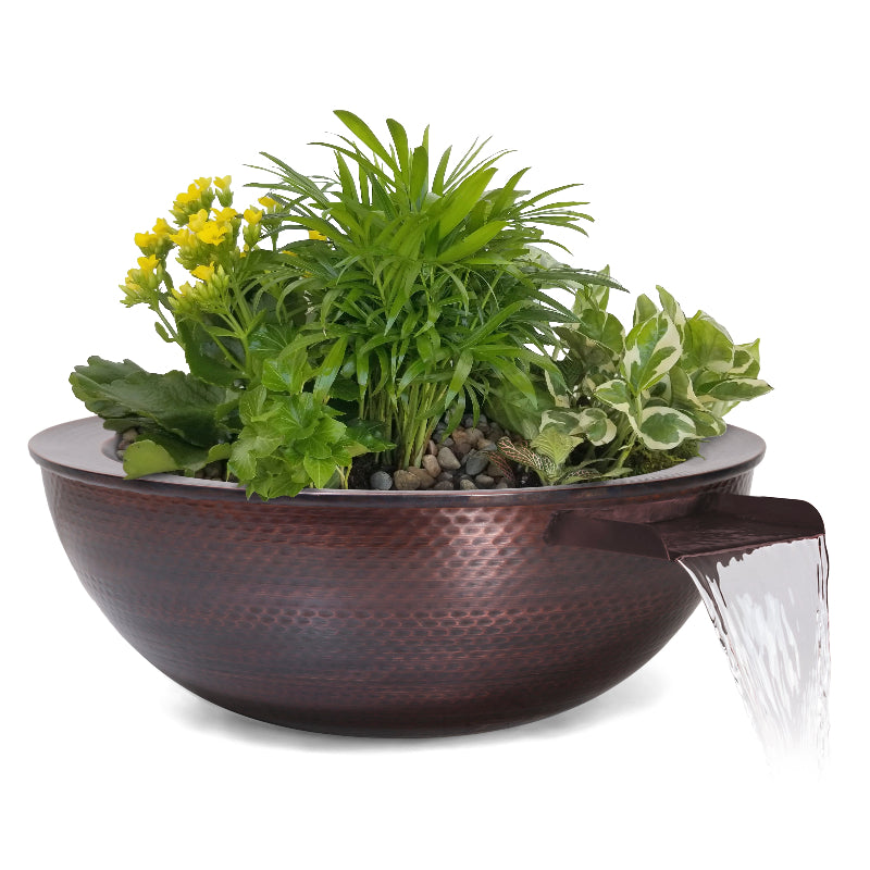 The Outdoor Plus - Sedona Planter & Water Bowl in Hammered Copper