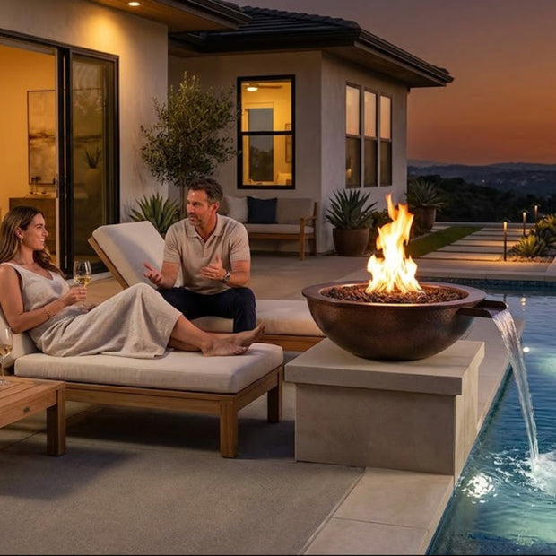 The Outdoor Plus - Sedona Fire & Water Bowl in Hammered Copper