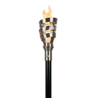 Spiral Inspired 304 Stainless Steel torch head with 68-inch mounting post by The Outdoor Plus on white background