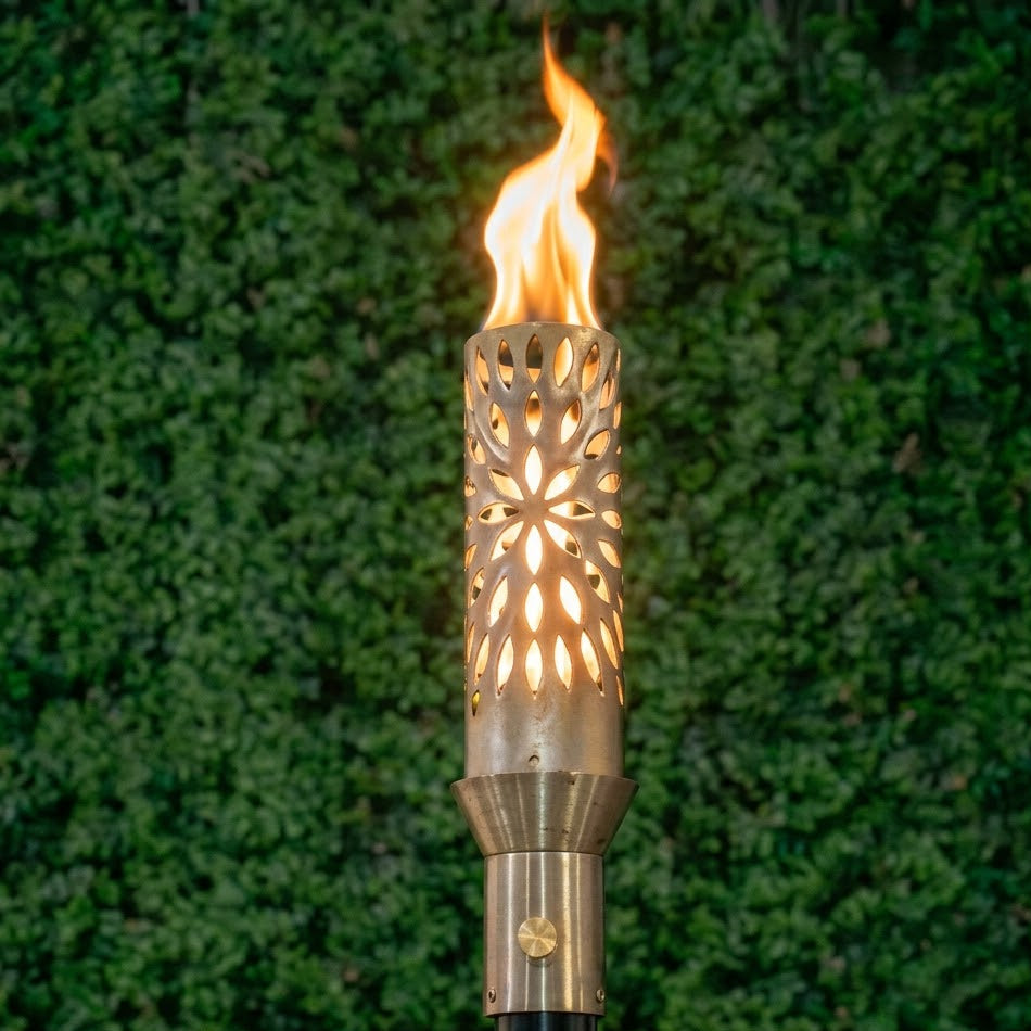 304 Stainless Steel Sunshine torch head with 68-inch mounting post by The Outdoor Plus in the garden