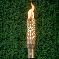 304 Stainless Steel Sunshine torch head with 68-inch mounting post by The Outdoor Plus in the garden