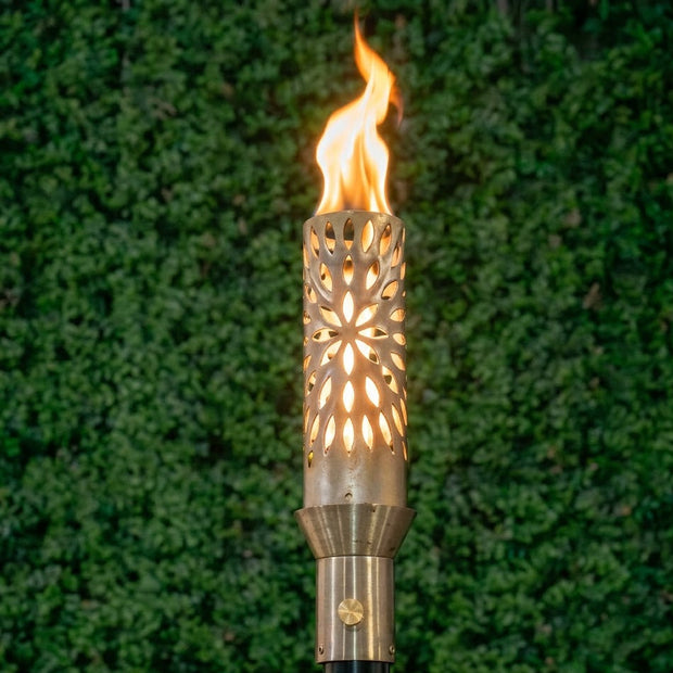 304 Stainless Steel Sunshine torch head with 68-inch mounting post by The Outdoor Plus in the garden