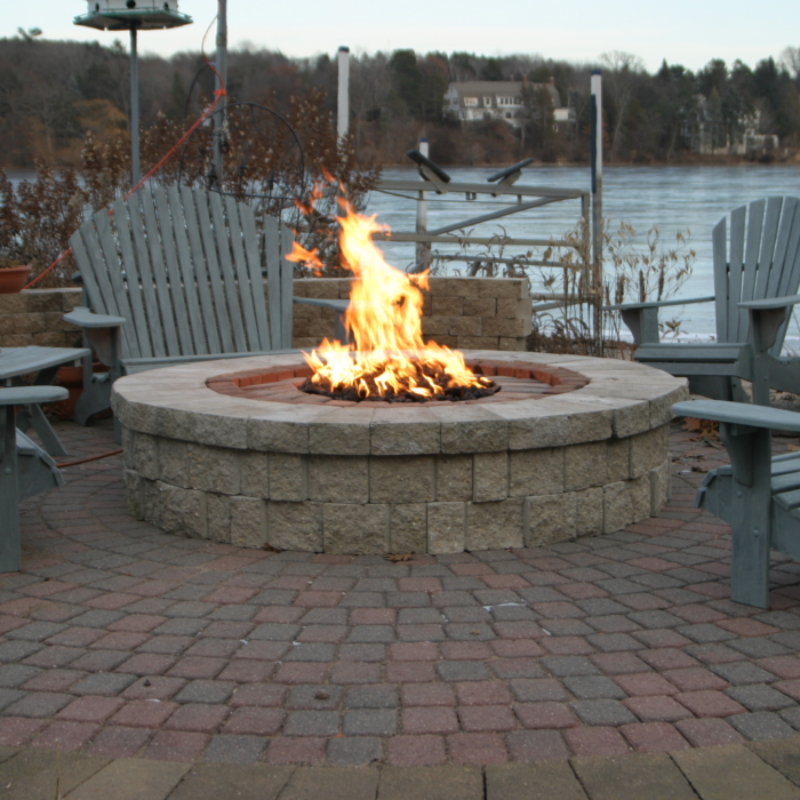HPC Certified Fire Pit Insert - Round Flat Pan - Match Lit Ignition