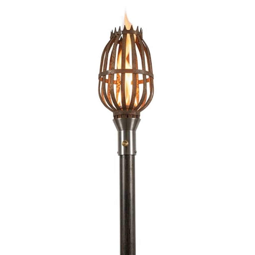 Urn-inspired 304 Stainless Steel torch head with 68-inch support post by The Outdoor Plus on white background