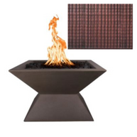 Brown Uxmal Fire Pillar with Hammered Copper insert