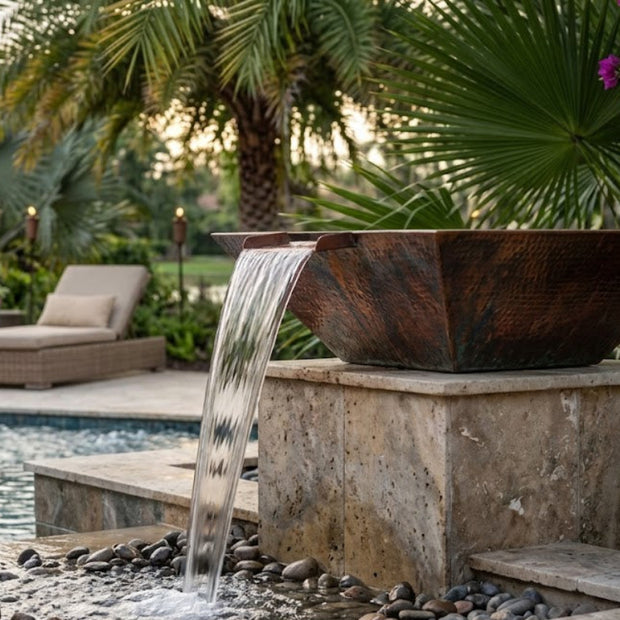 The Outdoor Plus - Maya Water Bowl in Hammered Copper