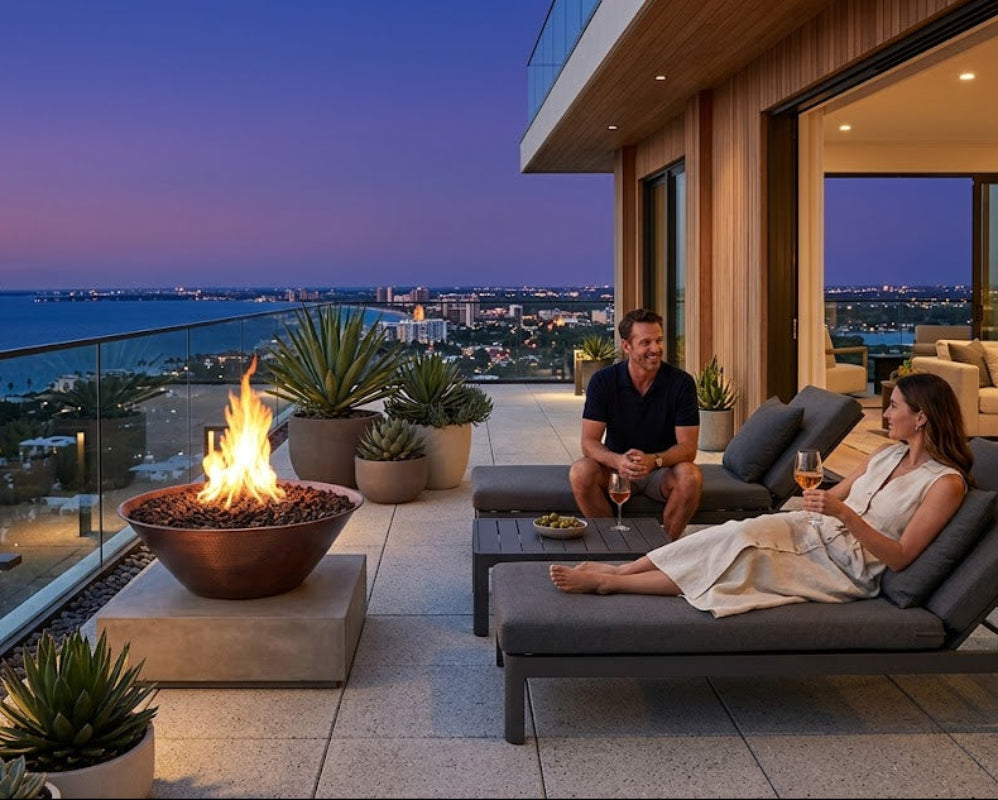 The Outdoor Plus - Remi Fire Bowl in Hammered Copper