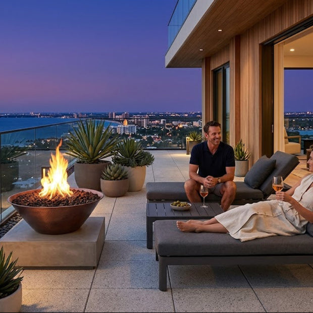The Outdoor Plus - Remi Fire Bowl in Hammered Copper