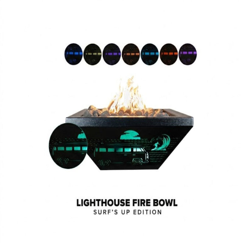 The Outdoor Plus - Lighthouse Fire Bowl Series with LED - Surfs Up